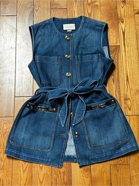 Gucci Blue Denim Sleeveless Jacket